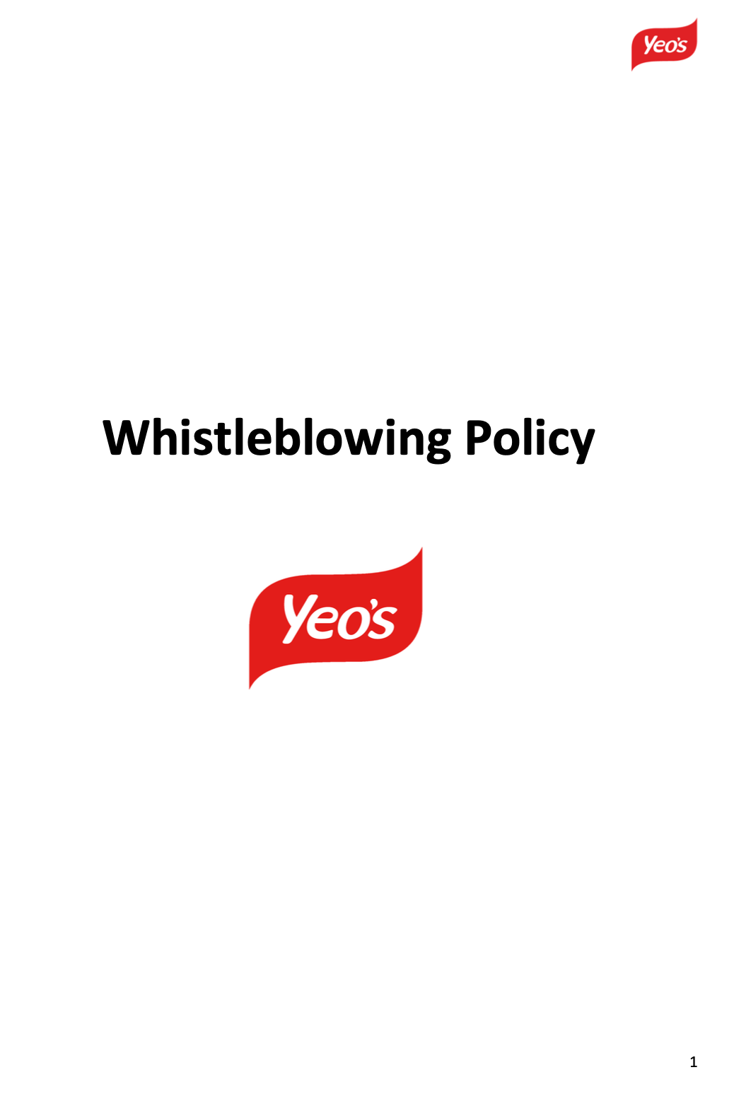 Whistle Blowing Policy Yeo S